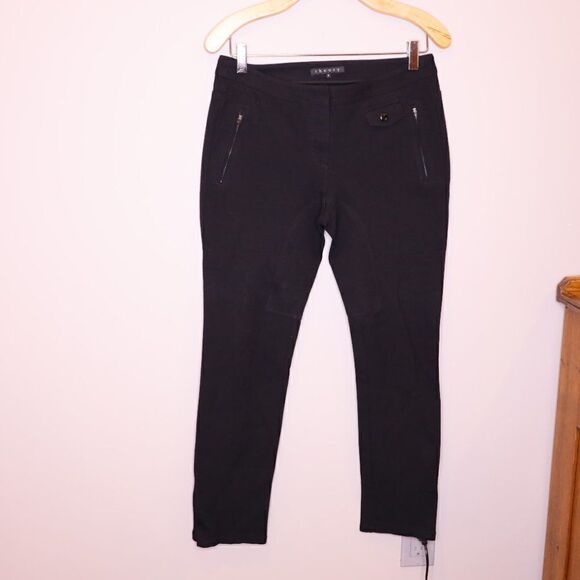 Theory Black Structured Riding Pants Sz 6 - Picture 2 of 9
